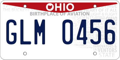 OH license plate GLM0456