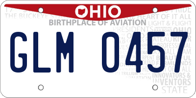 OH license plate GLM0457