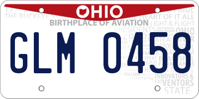 OH license plate GLM0458