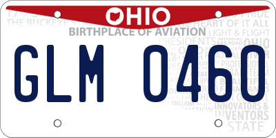 OH license plate GLM0460