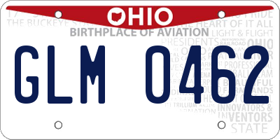 OH license plate GLM0462