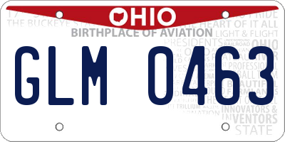 OH license plate GLM0463