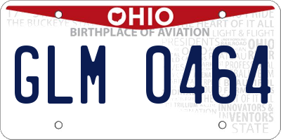 OH license plate GLM0464