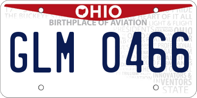 OH license plate GLM0466