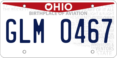 OH license plate GLM0467