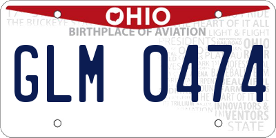 OH license plate GLM0474