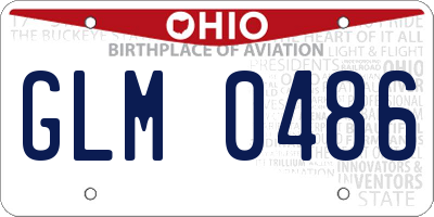 OH license plate GLM0486