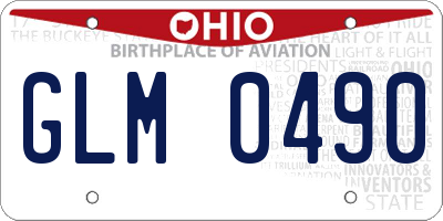 OH license plate GLM0490