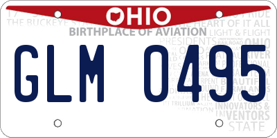 OH license plate GLM0495