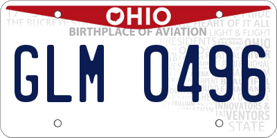 OH license plate GLM0496