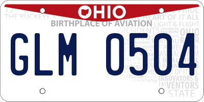 OH license plate GLM0504