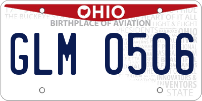 OH license plate GLM0506
