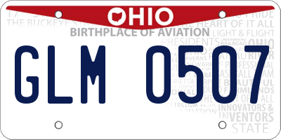 OH license plate GLM0507