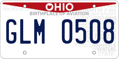 OH license plate GLM0508