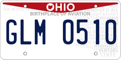 OH license plate GLM0510