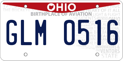 OH license plate GLM0516