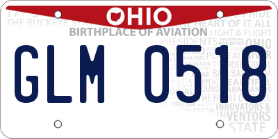 OH license plate GLM0518