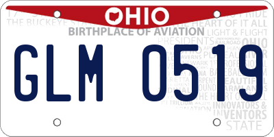 OH license plate GLM0519