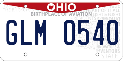 OH license plate GLM0540