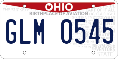 OH license plate GLM0545