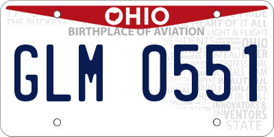 OH license plate GLM0551