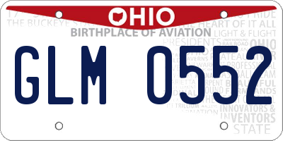 OH license plate GLM0552
