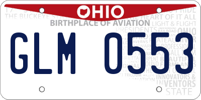 OH license plate GLM0553