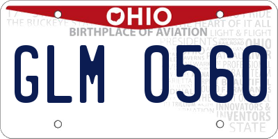 OH license plate GLM0560