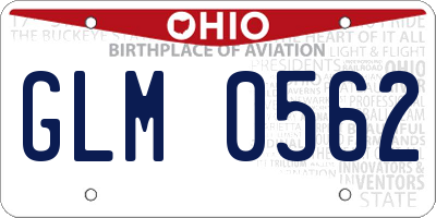 OH license plate GLM0562