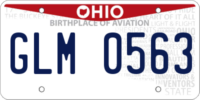 OH license plate GLM0563