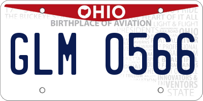 OH license plate GLM0566