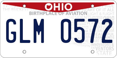 OH license plate GLM0572