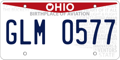 OH license plate GLM0577