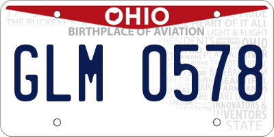 OH license plate GLM0578