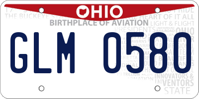 OH license plate GLM0580
