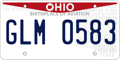 OH license plate GLM0583
