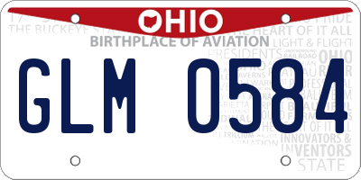 OH license plate GLM0584