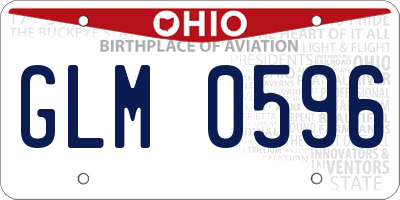 OH license plate GLM0596