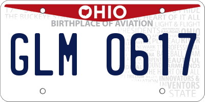 OH license plate GLM0617