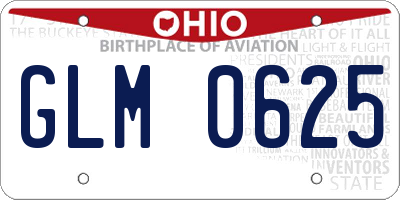 OH license plate GLM0625