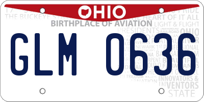 OH license plate GLM0636