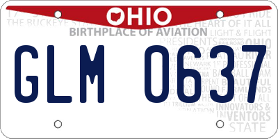 OH license plate GLM0637