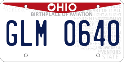 OH license plate GLM0640