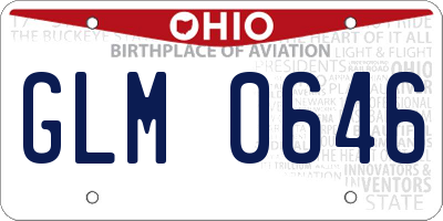 OH license plate GLM0646
