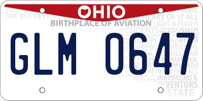 OH license plate GLM0647