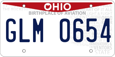 OH license plate GLM0654