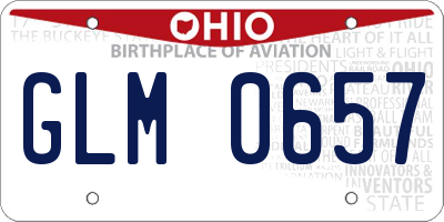 OH license plate GLM0657