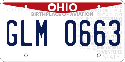 OH license plate GLM0663
