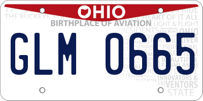 OH license plate GLM0665