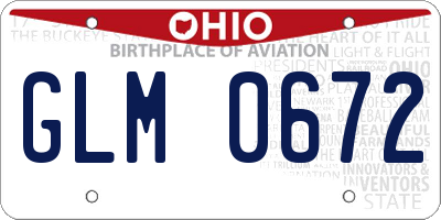 OH license plate GLM0672
